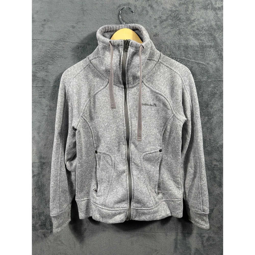 Avalanche Outdoor Full Zip Fleece Jacket Heather Gray Funnel Neck Small